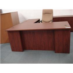 Dk Cherry L-Shaped Desk