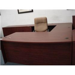 Dk Cherry U-Shaped Bowfront Desk