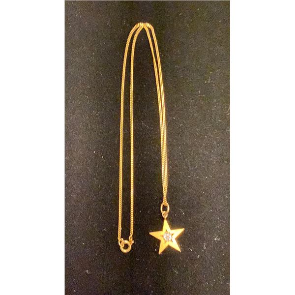 14K CHAIN (20") WITH 14K PENDANT SET WITH DIAMOND (0.22CT, 4.6G)