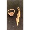 Image 1 : 10K LADIES CLUSTER RING SET WITH CUBIC ZIRCONIA, 10K PENDANT (4.5G TOTAL)