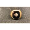 Image 1 : 10K MENS RING SET WITH ONYX AND DIAMOND (0.1CT, 11.2G)