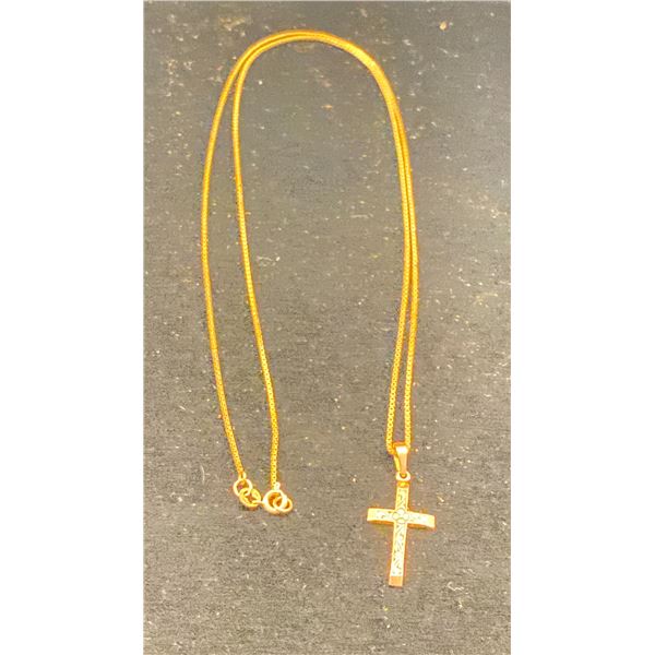 10K CHAIN (23") WITH 10K CROSS PENDANT (4.8G)