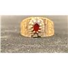Image 1 : 9K LADIES RING SET WITH GARNET AND WHITE STONES (4.1G)