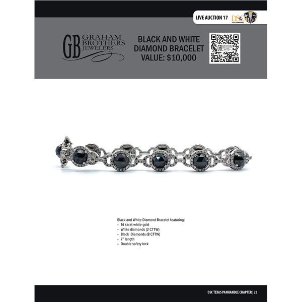 BLACK AND WHITE DIAMOND BRACELET BY GRAHAM BROTHERS JEWELERS
