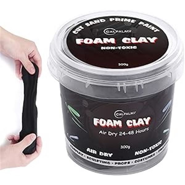 2 Tubs of Calpalmy Form Clay; Moldable Cosplay Foam Clay (Black) - 300G Each - New