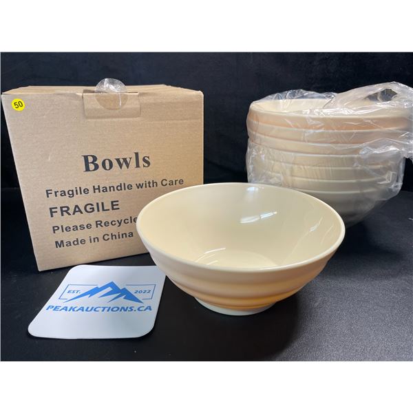 1 Box of 8 Evanda Plastic Food bowls - Set of 8 - Beige/Cream Colour - New