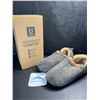 Image 1 : 1 Pair of LongBay Mens Sherpa Memory Foam Slippers with Non-Slip Grip Bottoms - Size 11-12 - New