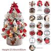 Image 5 : 1 Mini Christmas Tree - 24inch (60cm) Artificial Desktop Tree with Decor/Frosted White Tips - New
