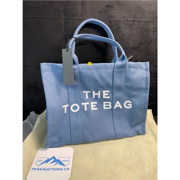 1 Canvas 'The Tote Bag' Handbag Travel Bag/Purse - Blue - 12.6" x 10.2" x 5.9" Size - Brand New