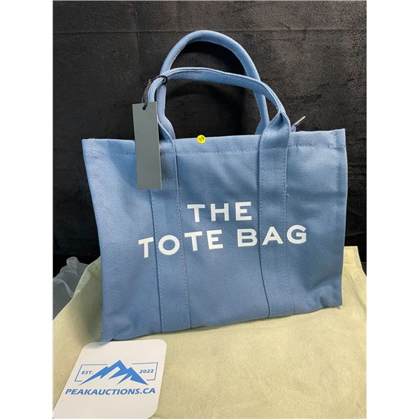 1 Canvas 'The Tote Bag' Handbag Travel Bag/Purse - Blue - 12.6" x 10.2" x 5.9" Size - Brand New