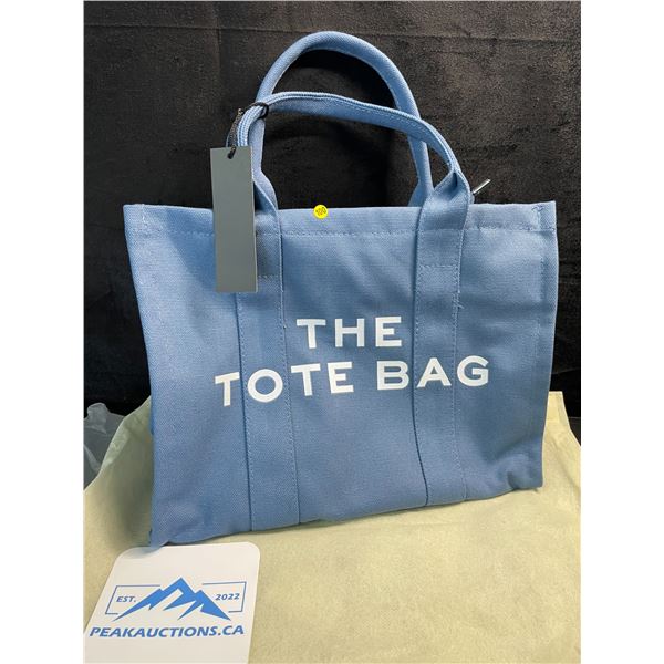 1 Canvas 'The Tote Bag' Handbag Travel Bag/Purse - Blue - 12.6" x 10.2" x 5.9" Size - Brand New