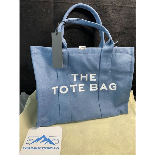 1 Canvas 'The Tote Bag' Handbag Travel Bag/Purse - Blue - 12.6" x 10.2" x 5.9" Size - Brand New