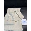 Image 1 : 3-Piece Women's Knitted Winter Toque/Gloves/Scarf Set - Cream Colour - New