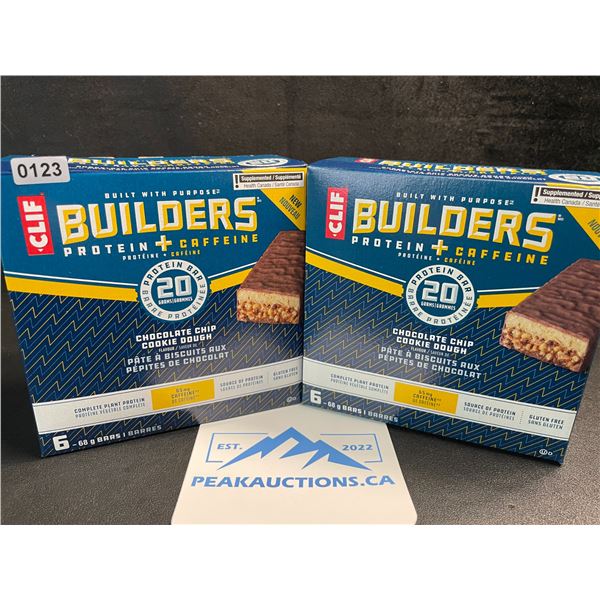 2 Boxes of CLIF Builders Protein Bars - Chocolate Chip Cookie Dough (6 x 68G Bars Each) - New