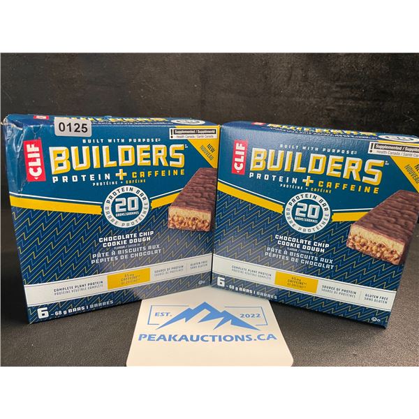 2 Boxes of CLIF Builders Protein Bars - Chocolate Chip Cookie Dough (6 x 68G Bars Each) - New