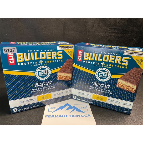 2 Boxes of CLIF Builders Protein Bars - Chocolate Chip Cookie Dough (6 x 68G Bars Each) - New