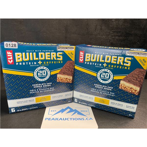 2 Boxes of CLIF Builders Protein Bars - Chocolate Chip Cookie Dough (6 x 68G Bars Each) - New
