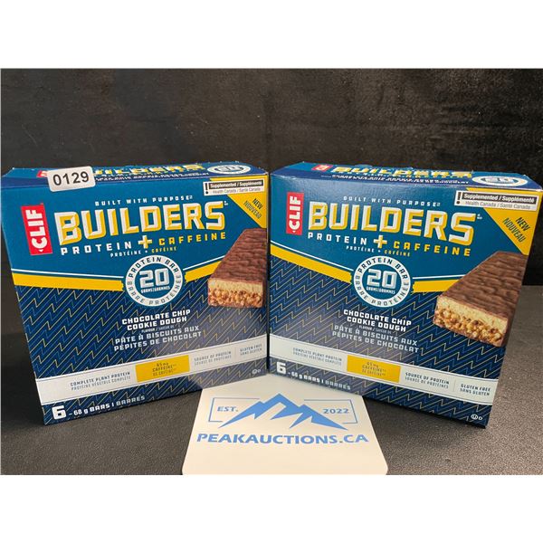 2 Boxes of CLIF Builders Protein Bars - Chocolate Chip Cookie Dough (6 x 68G Bars Each) - New