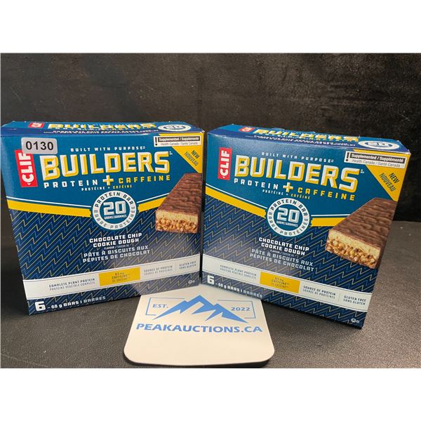 2 Boxes of CLIF Builders Protein Bars - Chocolate Chip Cookie Dough (6 x 68G Bars Each) - New