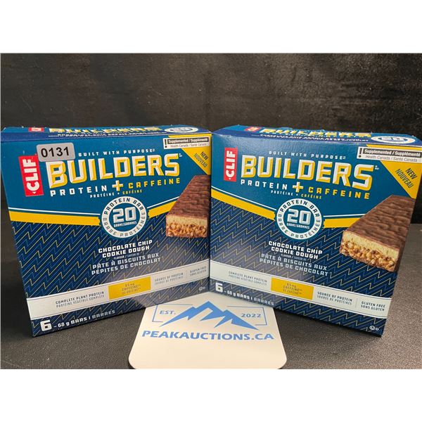 2 Boxes of CLIF Builders Protein Bars - Chocolate Chip Cookie Dough (6 x 68G Bars Each) - New