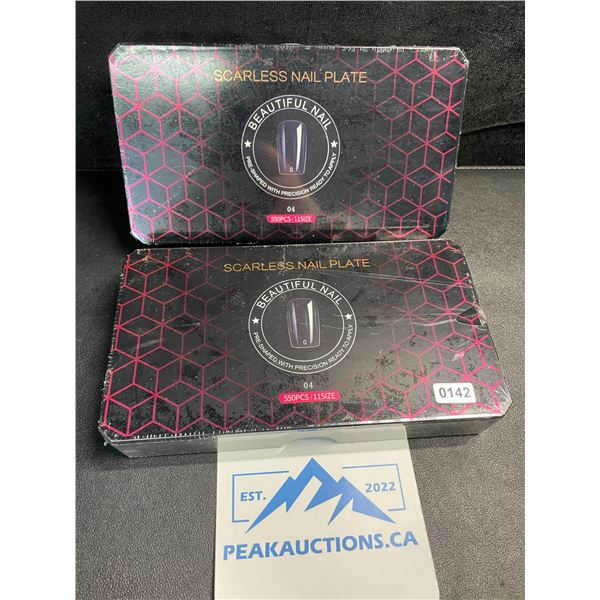 2 Packs of Clear Acrylic Nail Tips - 550PCS Per Pack - New