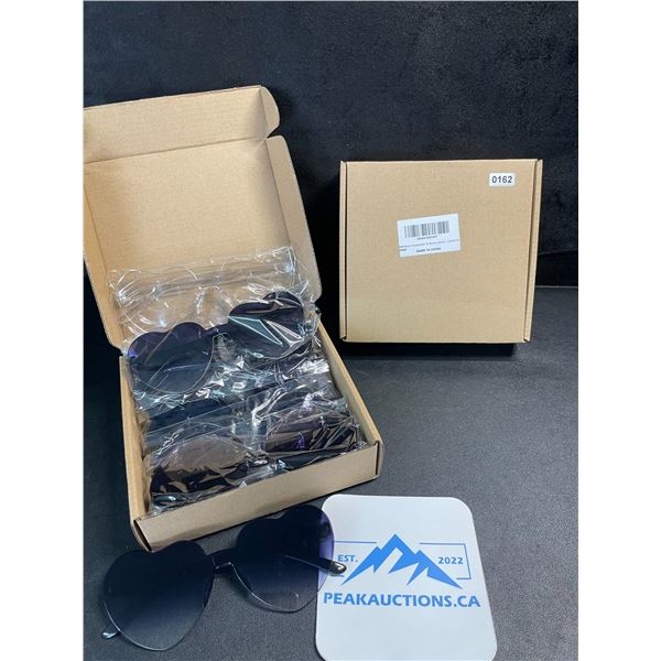 2 Boxes of Heart-Shape Sunglasses - 12 Pairs Per Box/24 Total - New