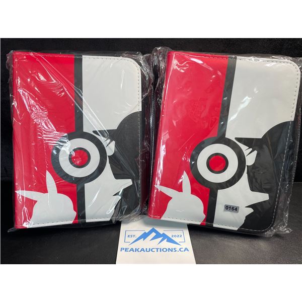 2 Leather Premium Pokemon Card Storage Binders - Ash/Pikachu Design - Holds 400 Cards - New