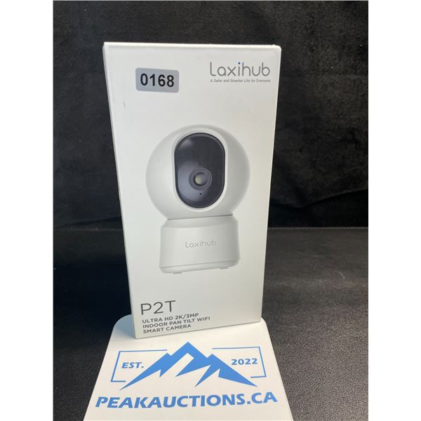 1 Laxihub P2T Ultra HD 2K/3MP Indoor Pan/Tilt WiFi Smart Home Security Camera - Brand New!