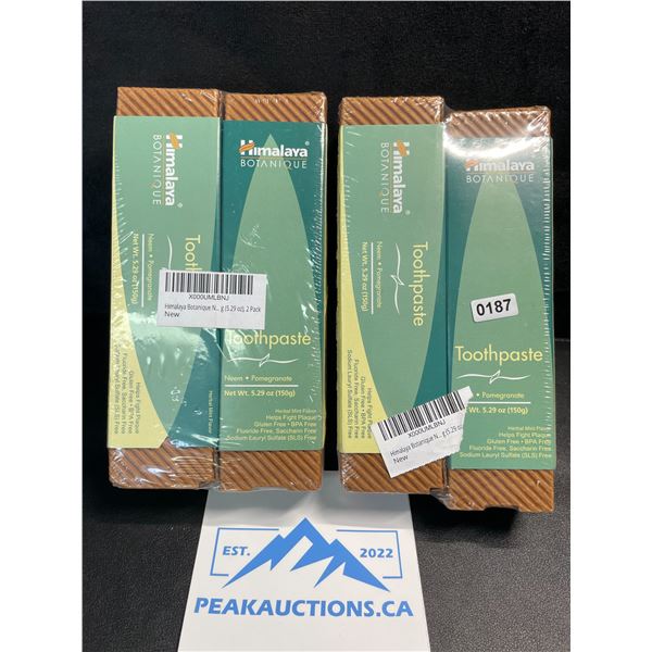 2 Double-Packs of Himalaya Botanique Toothpastes - Natural Fluoride-Free; 2 Per Pack (150g) - New