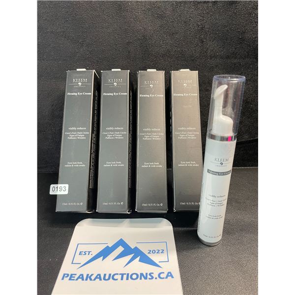 4 Kleem Organics Firming Eye Creams - Reduces Puffiness, Wrinkles, Dark Circles - 15ml - New