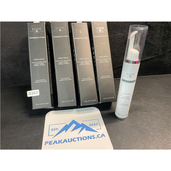 4 Kleem Organics Firming Eye Creams - Reduces Puffiness, Wrinkles, Dark Circles - 15ml - New