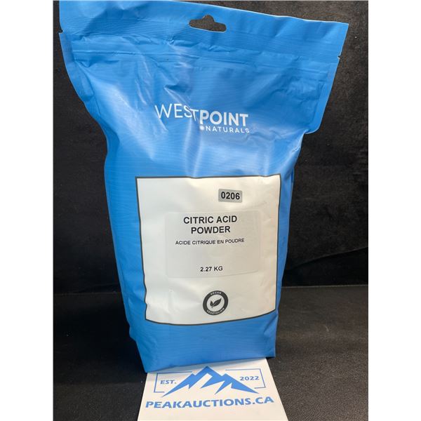 1 Westpoint Naturals Pure Food Grade Citric Acid Powder - 2.27kg (5lbs) - New Sealed