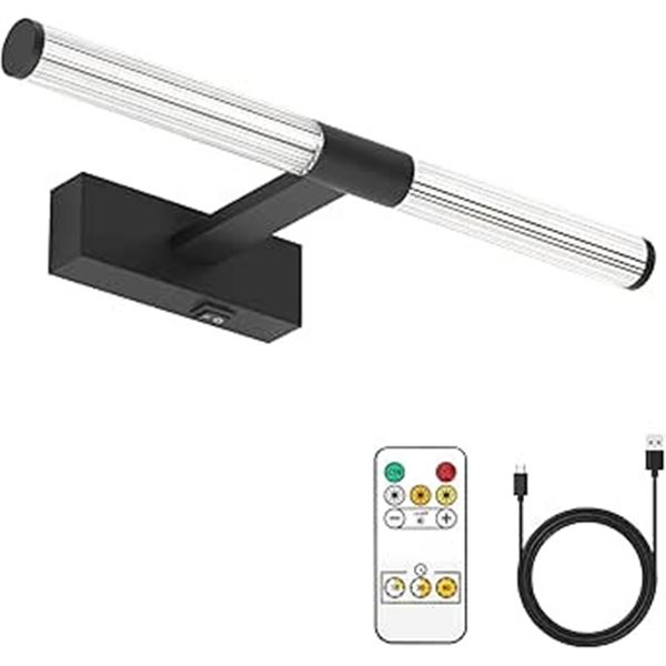 1 LED Battery Operated Picture Light for Walls - 15.75 Inches - Rechargeable/Remote Control - New!
