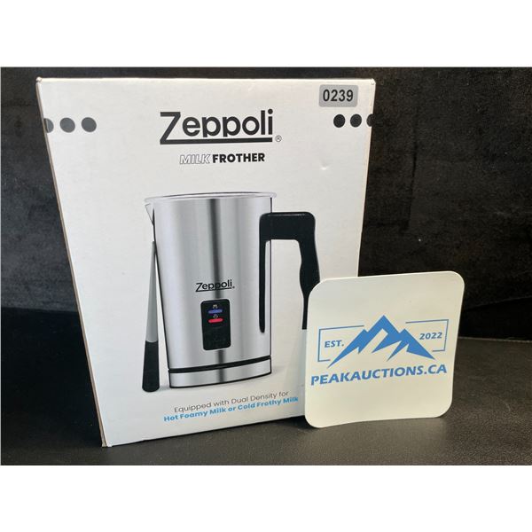 1 Zeppoli Stainless Steel Electric Milk Frother/Warmer with Dual Density - Brand New!