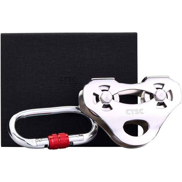 1 CTSC Zipline Trolley with Oval Carabiner; Zipline Pulley Kit for Backyard; Holds up to 800lbs; New