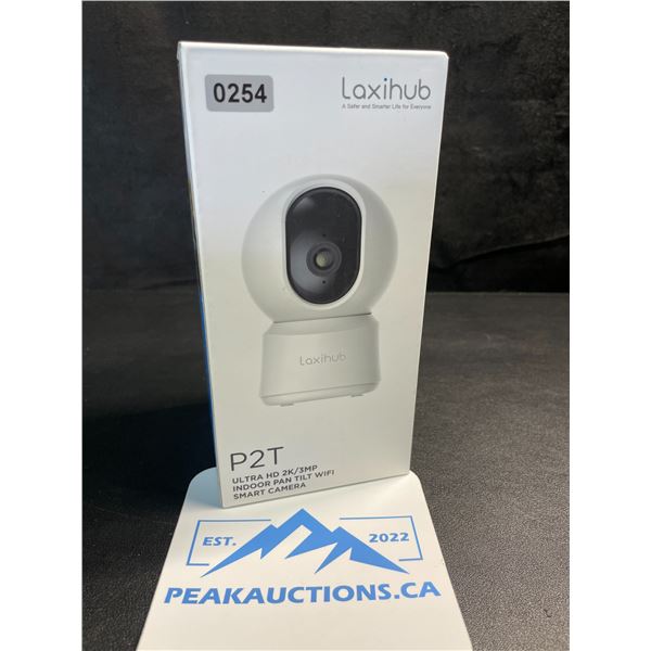 1 Laxihub P2T Ultra HD 2K/3MP Indoor Pan/Tilt WiFi Smart Home Security Camera - Brand New!