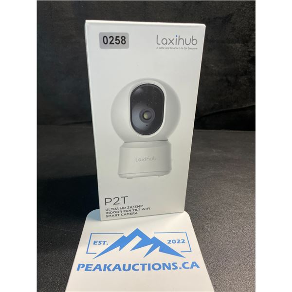 1 Laxihub P2T Ultra HD 2K/3MP Indoor Pan/Tilt WiFi Smart Home Security Camera - Brand New!