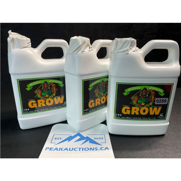 3 Jugs of Advanced Nutrients pH Perfect Grow Plant Nutrient - 500ml Each - New