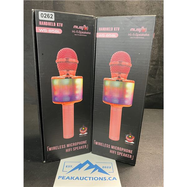 2 Handheld Wireless Microphones/Karaoke Microphones (Model: WS-858L) - Brand New!