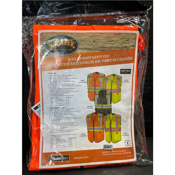 1 Pioneer Hi-Viz Zip-Front Safety Vest - Size M - Brand New
