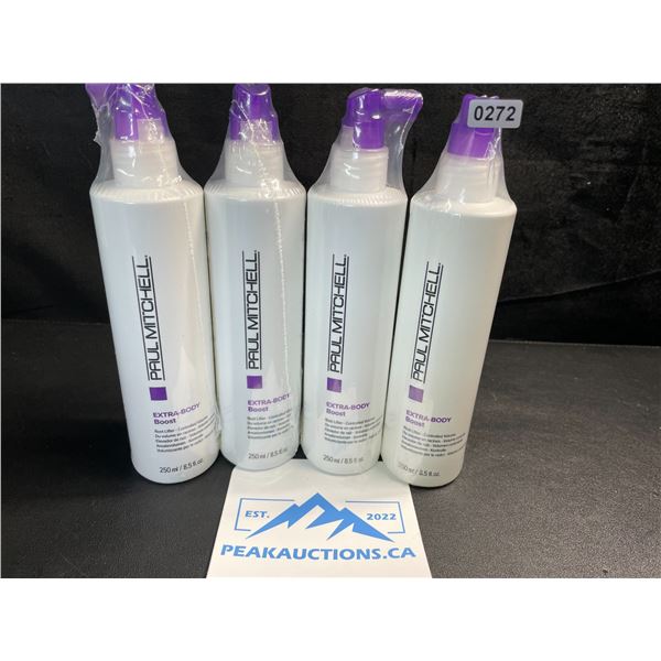 4 Paul Mitchell Extra-Body Boost Volumizing Sprays - Lifts & Volumizes - 250ml Each - New