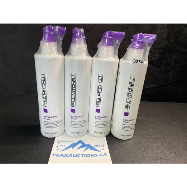 4 Paul Mitchell Extra-Body Boost Volumizing Sprays - Lifts & Volumizes - 250ml Each - New