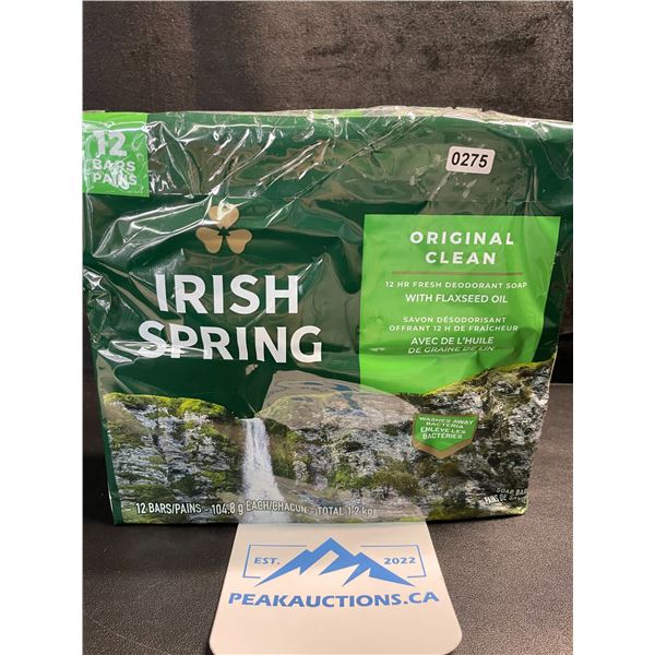 Pack of 12 Bars of Irish Spring Original Clean Soap - 12hr Fresh Deodorant Soap Bars - New