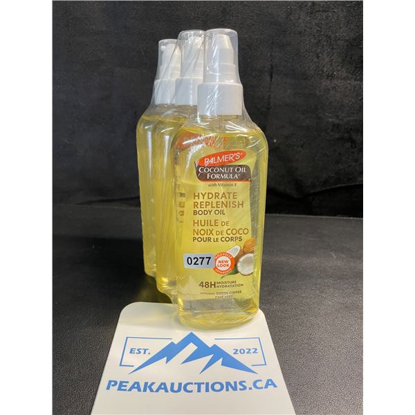 3 Palmer's Coconut Oil with Vitamin E Formula Hydrate Replenish Body Oils - 150ml - New Sealed