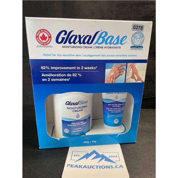 1 GlaxalBase Moisturizing Cream Value Pack Set for Relief of Dry Sensitive Skin - New