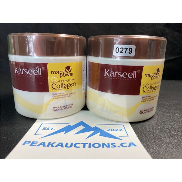2 Karseell Maca Essence Repair Collagen Hair Treatment - For Dry/Damaged Hair - 500ml Each - New