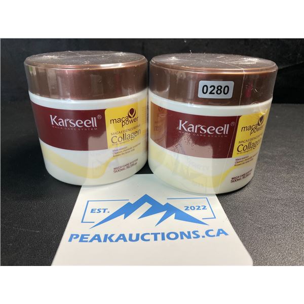 2 Karseell Maca Essence Repair Collagen Hair Treatment - For Dry/Damaged Hair - 500ml Each - New