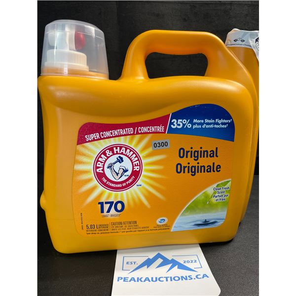 1 Large Jug of Arm & Hammer Original Concentrated Liquid Laundry Detergent - 170 Loads/5.03L - New