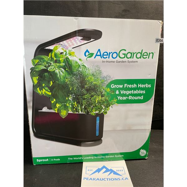 1 AeroGarden Sprout In-home Garden System - 3 Pods; Hydroponic Indoor Garden, Black - New