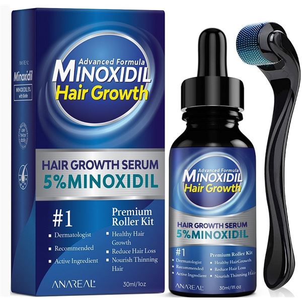 3 Anareal Advanced Formula Minoxidil Hair Growth Hair & Beard Kits - 30ml - New Sealed